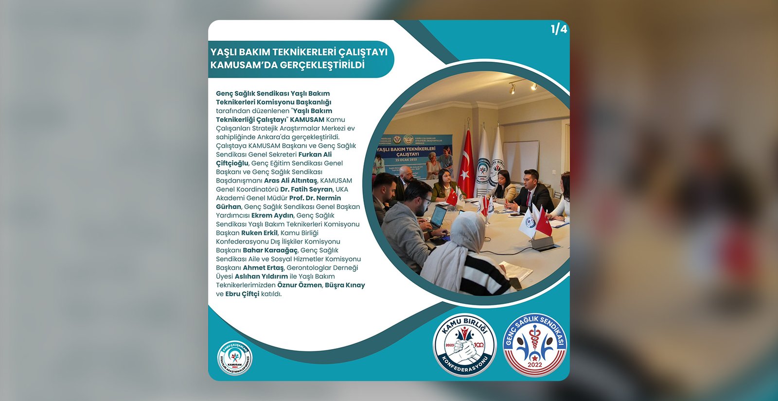 Yaşlı Bakım Teknikerleri Çalıştayı Tamamlandı!