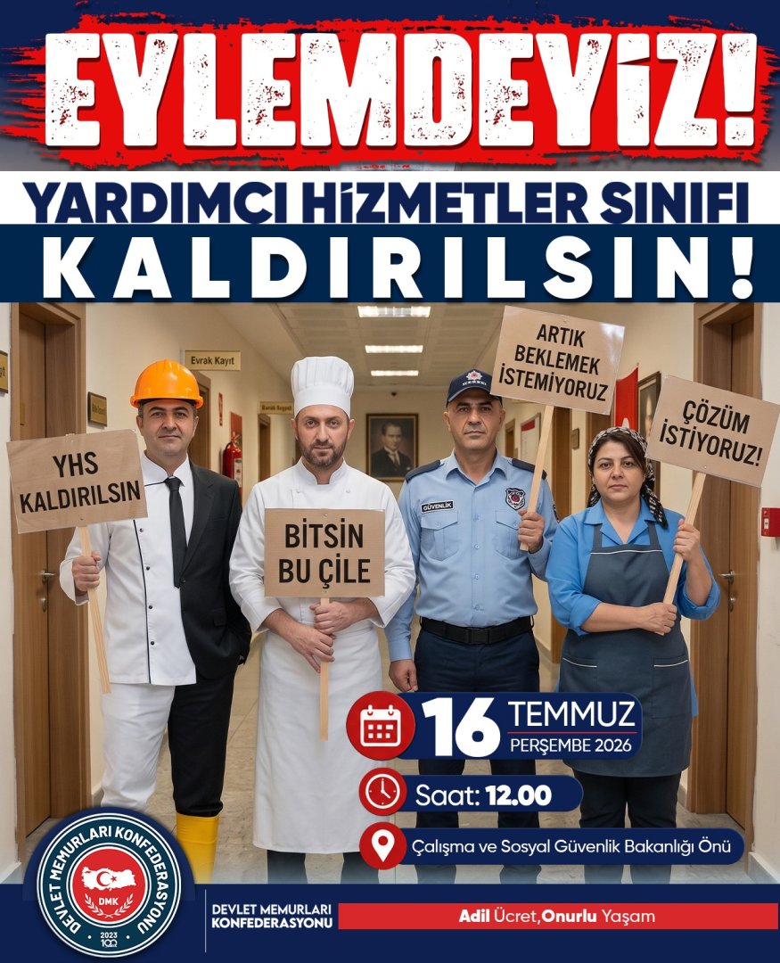 YARDIMCI HİZMETLER SINIFININ KALDIRILMASI İÇİN ALANLARDAYIZ…